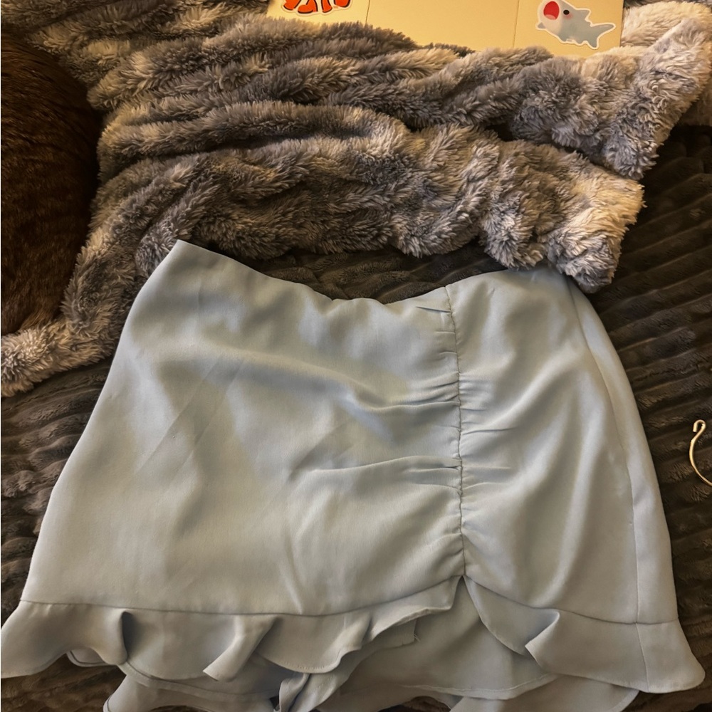 Light Blue Mini Skirt Sexy